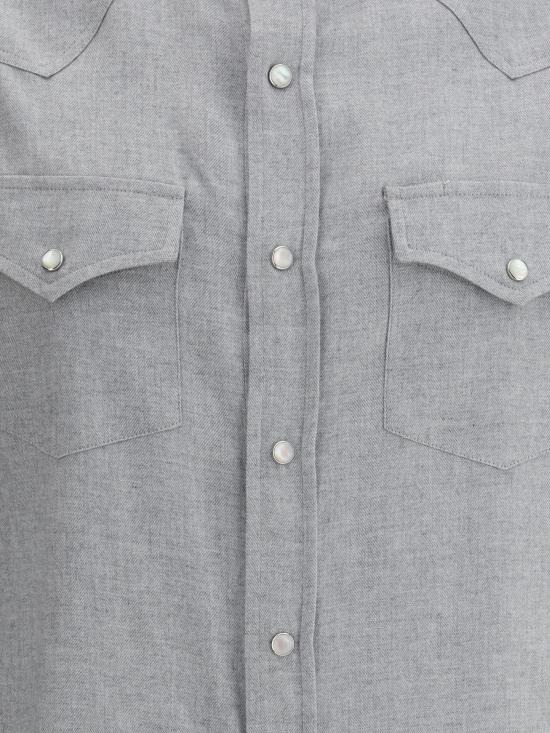 25FW 브루넬로 쿠치넬리 긴팔 셔츠 MY6374008 C045 GREY - BRUNELLO CUCINELLI