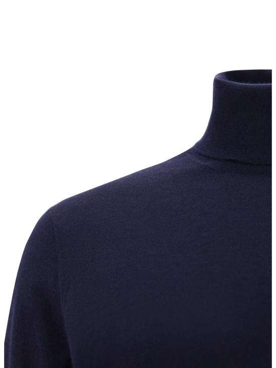 25FW 브루넬로 쿠치넬리 터틀넥 M2300103 CW425 BLUE - BRUNELLO CUCINELLI