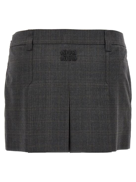 25FW 미우미우 숏 스커트 MG2235SOOO144CF0480 Gray - MIU MIU