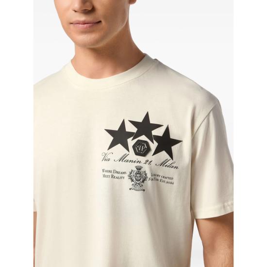 25FW 필립 플레인 탑 MTK8478 PJY002N 01OF WHITE - PHILIPP PLEIN