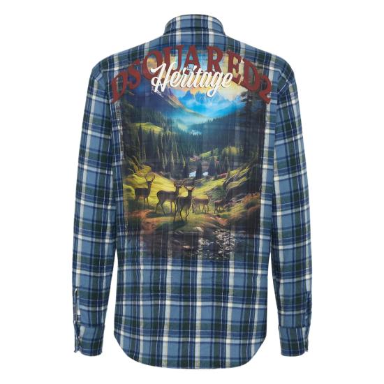 25FW 디스퀘어드2 긴팔 셔츠 D35296 S74DM0948 001F BLUE - DSQUARED2