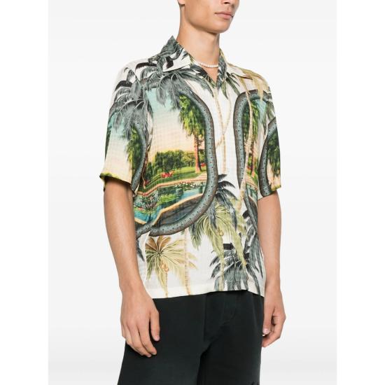 25FW 아미리 반팔 셔츠 AMSTCA1162 MULTI GREEN NEUTRALS - AMIRI