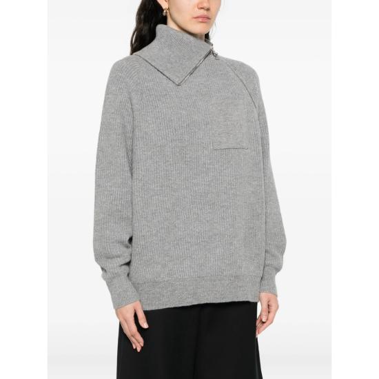25FW 스포트막스 살파 집업 니트 SALPA 103 004 GREY - SPORTMAX