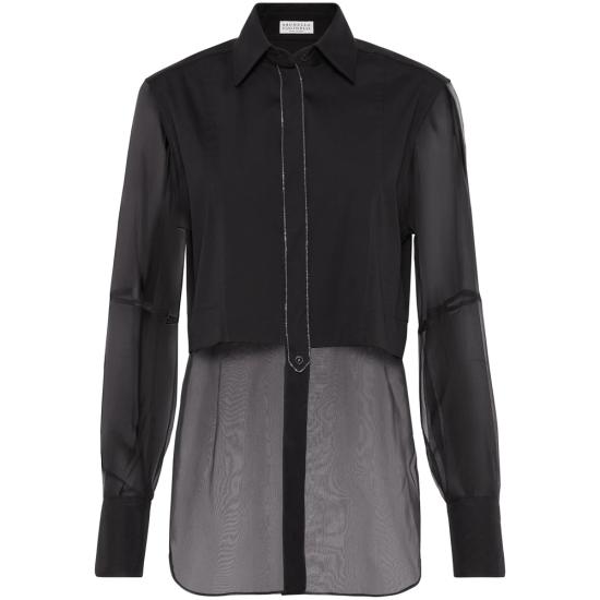 25FW 브루넬로 쿠치넬리 셔츠 M0091MQ406 C101 BLACK