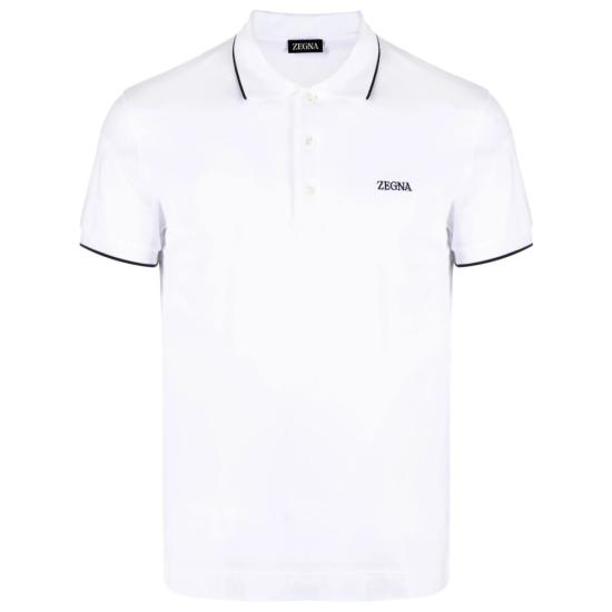 25FW 에르메네질도제냐 폴로 티셔츠 RE7358A5 B746 N00 WHITE