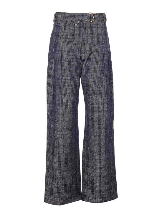 26FW 버버리 하이 라이즈 와이드 체크 데님 진 8110727 Blue