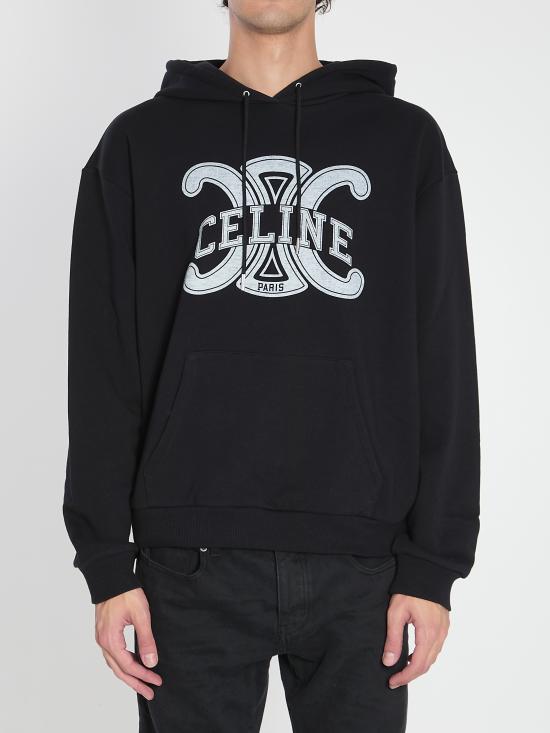 26SS 셀린느 코튼 플리스 루즈 후드 RY0JH670Q 38AW BLACK DOM