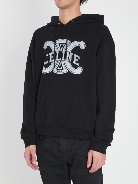 26SS 셀린느 코튼 플리스 루즈 후드 RY0JH670Q 38AW BLACK DOM - CELINE