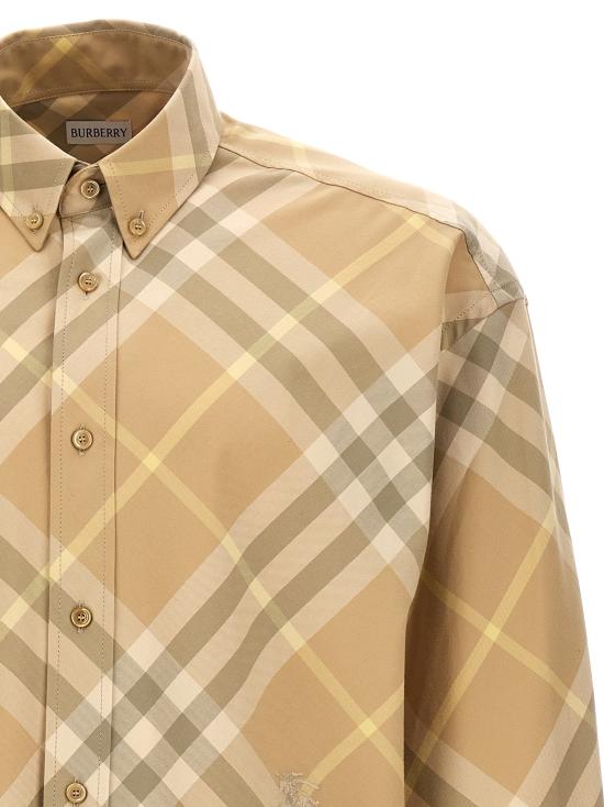  버버리 체크 긴팔 셔츠 8082194FLAX Beige - BURBERRY