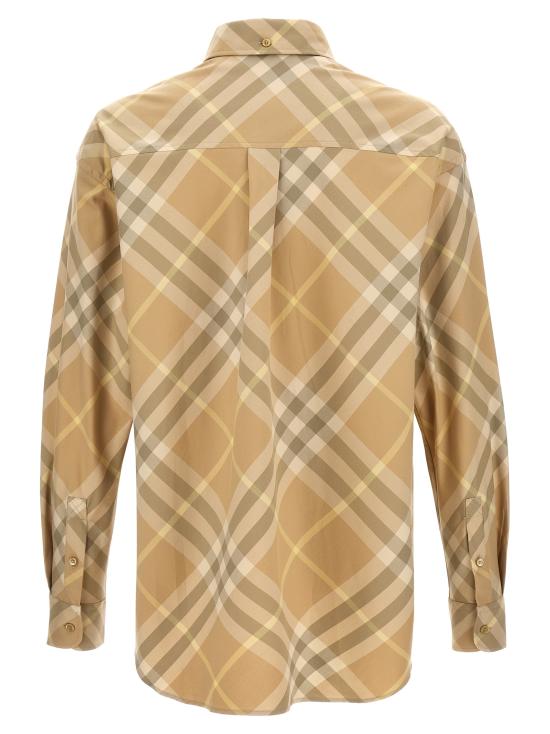  버버리 체크 긴팔 셔츠 8082194FLAX Beige - BURBERRY