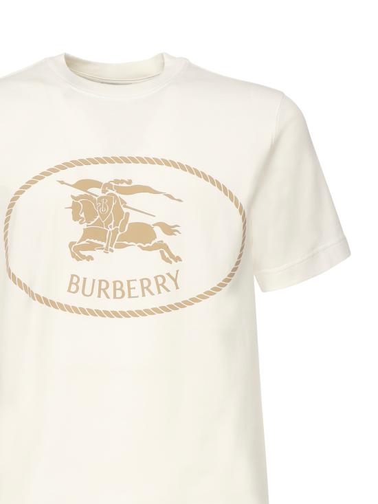 25FW 버버리 나이트 스탬프 코튼 티셔츠 8110112 B7078 White - BURBERRY