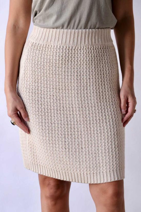  로렌 마누지안 숏 스커트 랙 미니 스커트 아이보리 - LAUREN MANOOGIAN