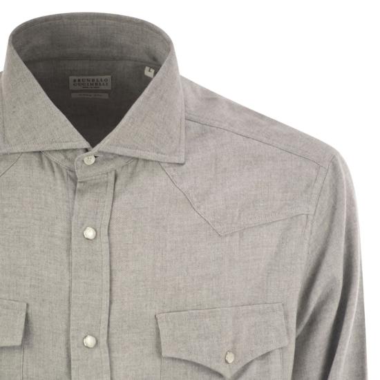 25FW 브루넬로 쿠치넬리 긴팔 셔츠 MY6374008 GREY - BRUNELLO CUCINELLI