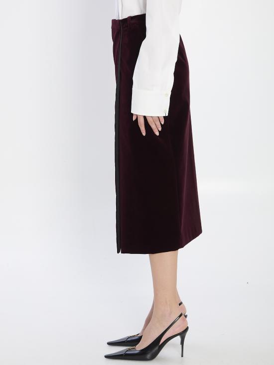 25FW 생로랑 미디 스커트 826769 BORDEAUX - SAINT LAURENT