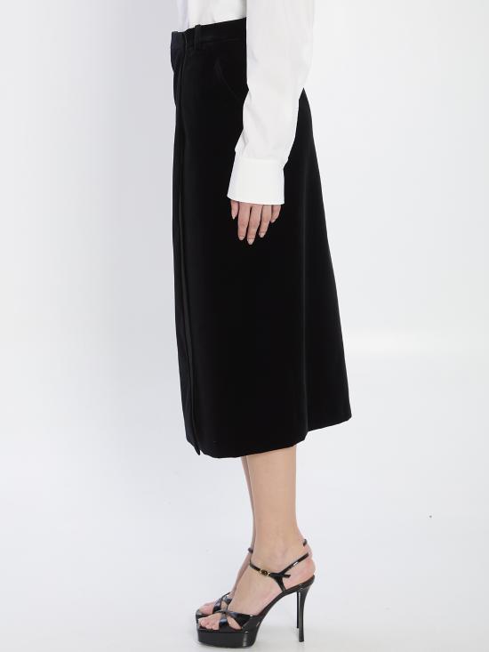 25FW 생로랑 미디 스커트 826769 BLACK - SAINT LAURENT