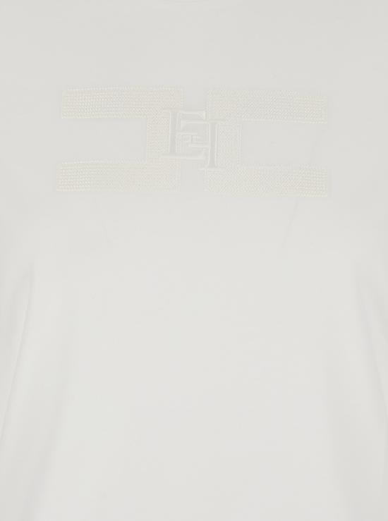 25FW 엘리자베타프랜치 반팔 티셔츠 MA00756E2270 White - ELISABETTA FRANCHI