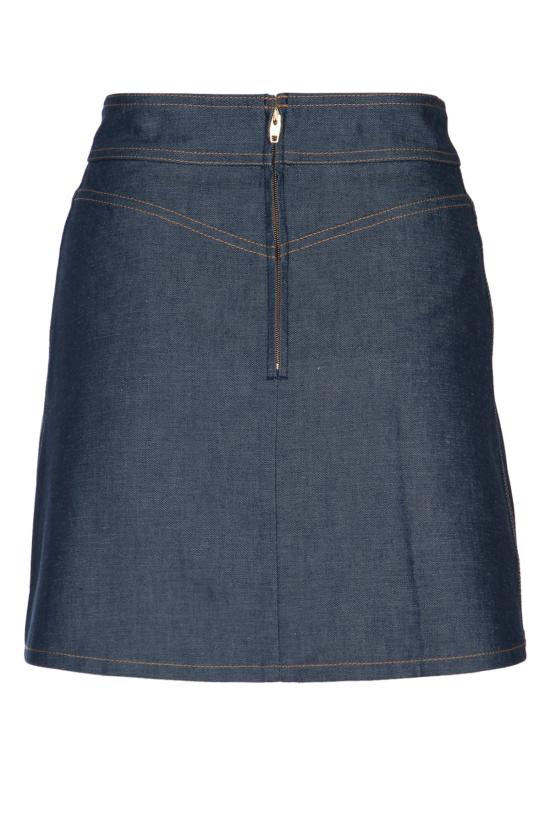 25SS 셀린느 데님 트라페즈 숏스커트 RJ033084207IA RAW WASH DOM - CELINE