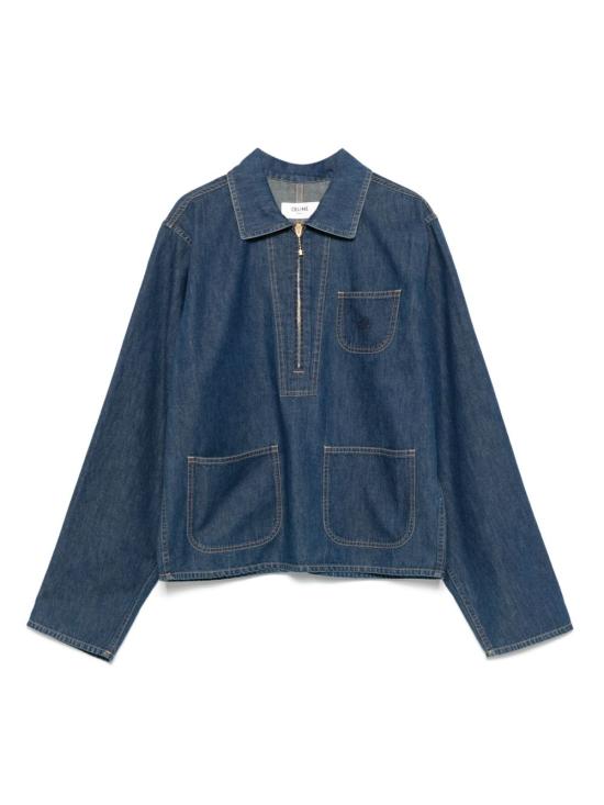 25SS 셀린느 데님 셔츠 RC019071108DO DARK OCEAN WASH DOM