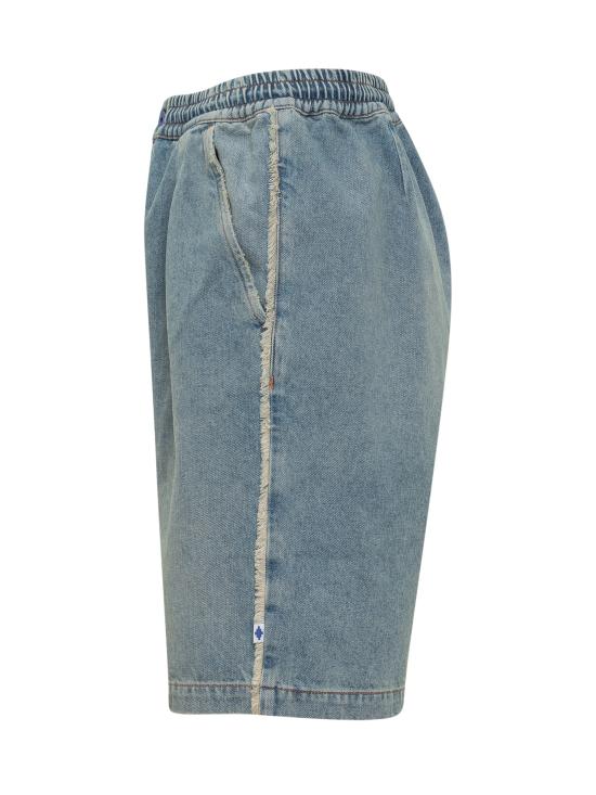  마르셀로 불론 숏팬츠 CMYC001S24DEN001 3400 INDIGO - MARCELO BURLON