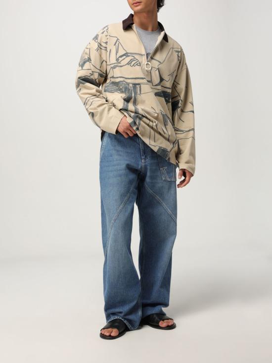 25FW JW앤더슨 폴로 티셔츠 JO0274PG1755 103 Beige - JW ANDERSON