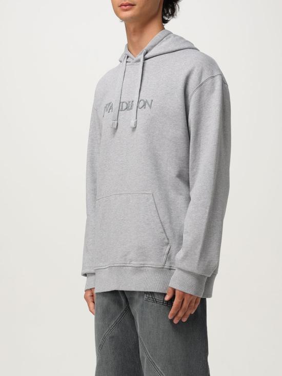 25FW JW앤더슨 로고 패치 포켓 후드 티셔츠 JW0214PG1632 907 Grey - JW ANDERSON