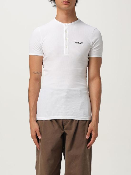 25FW 베르사체 반팔 티셔츠 10196781A09410 1W000 White