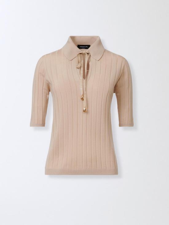 25FW 파비아나 필리피 폴로 티셔츠 MAD215F053N125 0157 Beige - FABIANA FILIPPI