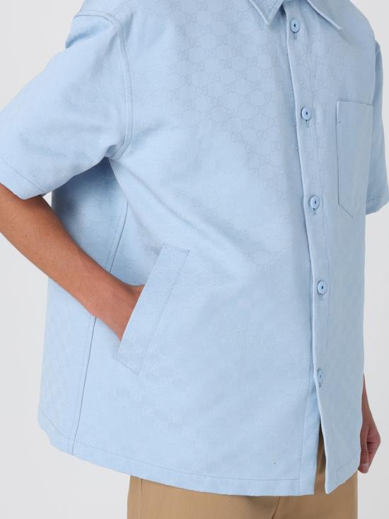 25SS 구찌 반팔 셔츠 811732ZASO2 4030 Sky Blue - GUCCI