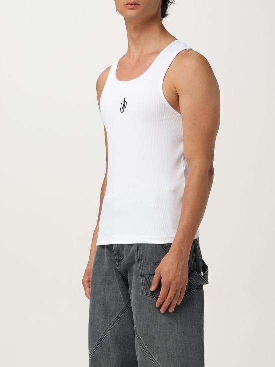 25FW JW앤더슨 민소매 티셔츠 JO0246PG1512 001 White - JW ANDERSON