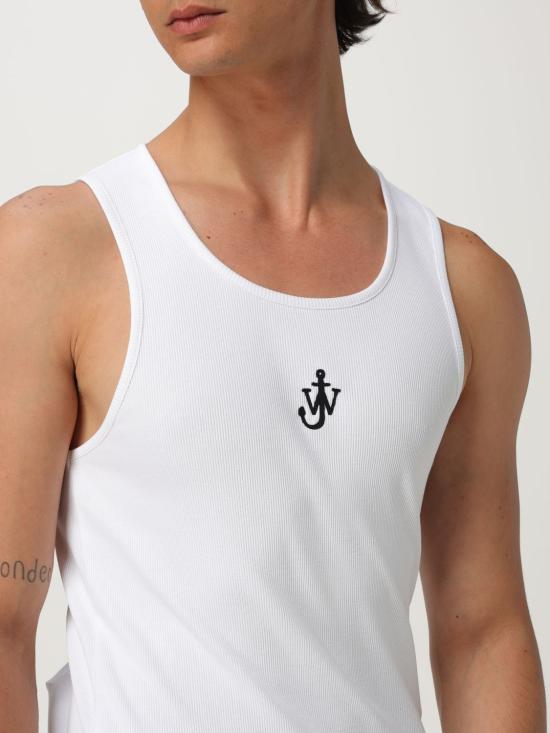 25FW JW앤더슨 민소매 티셔츠 JO0246PG1512 001 White - JW ANDERSON