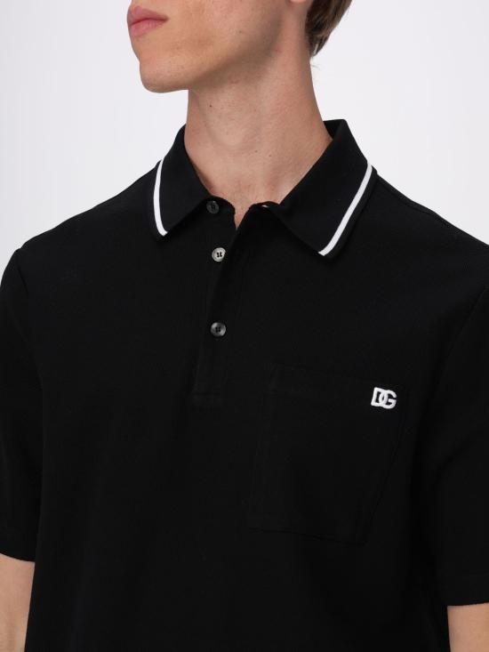 25FW 돌체앤가바나 폴로 티셔츠 G8SN2ZHU7UT N0000 Black - DOLCE & GABBANA