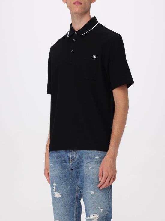 25FW 돌체앤가바나 폴로 티셔츠 G8SN2ZHU7UT N0000 Black - DOLCE & GABBANA