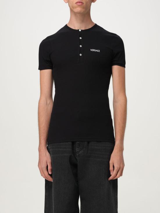 25FW 베르사체 반팔 티셔츠 10196781A09410 1B000 Black