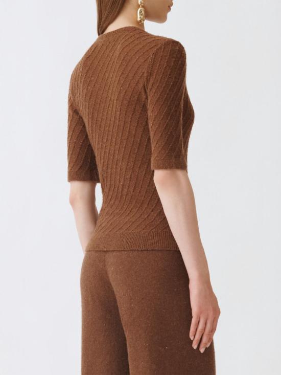 25FW 파비아나 필리피 울 실크 스팽글 스웨터 MAD215F110D296 1267 Mahogany - FABIANA FILIPPI