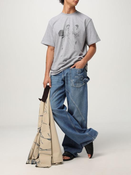 25FW JW앤더슨 반팔 티셔츠 JT0303PG1510 945 Grey - JW ANDERSON