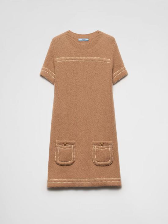 25SS 프라다 숏 원피스 23A081ISX F0040 Camel