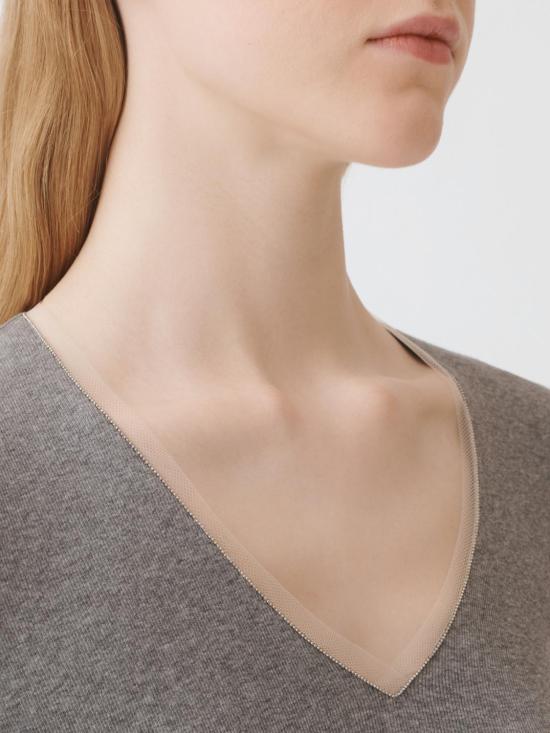 25FW 파비아나 필리피 저지 티셔츠 JED215F130L577 8132 Grey - FABIANA FILIPPI