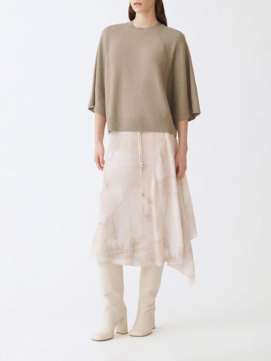 25FW 파비아나 필리피 울 실크 스팽글 케이프 MAD215F067D296 6171 Olive - FABIANA FILIPPI