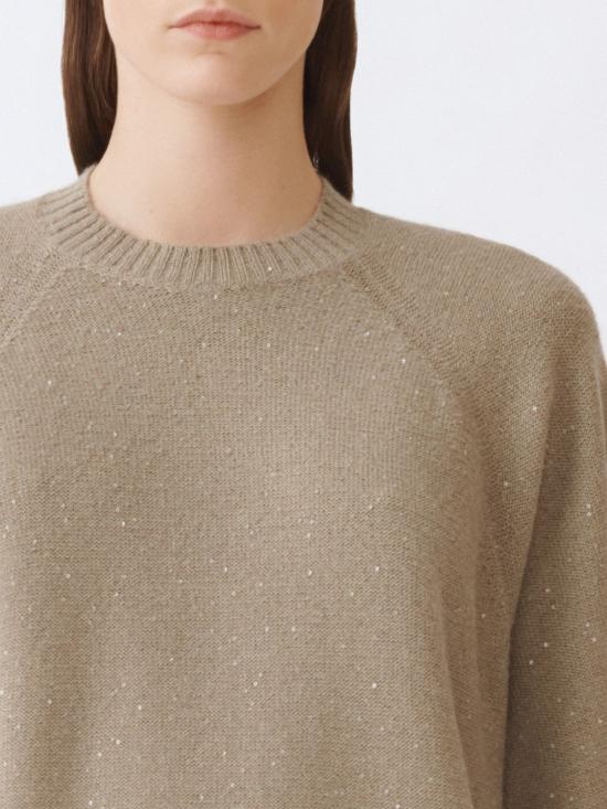 25FW 파비아나 필리피 울 실크 스팽글 케이프 MAD215F067D296 6171 Olive - FABIANA FILIPPI