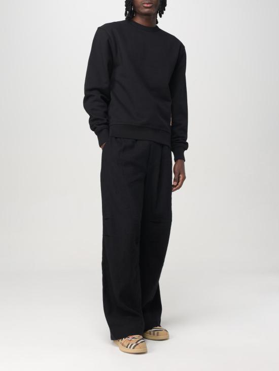 26SS 버버리 체크 라벨 코튼 스웨트셔츠 8101889 Black - BURBERRY