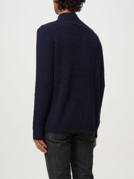 25FW 폴로 랄프로렌 포니 자수 케이블 니트 점퍼 710876766 002 Blue - POLO RALPH LAUREN