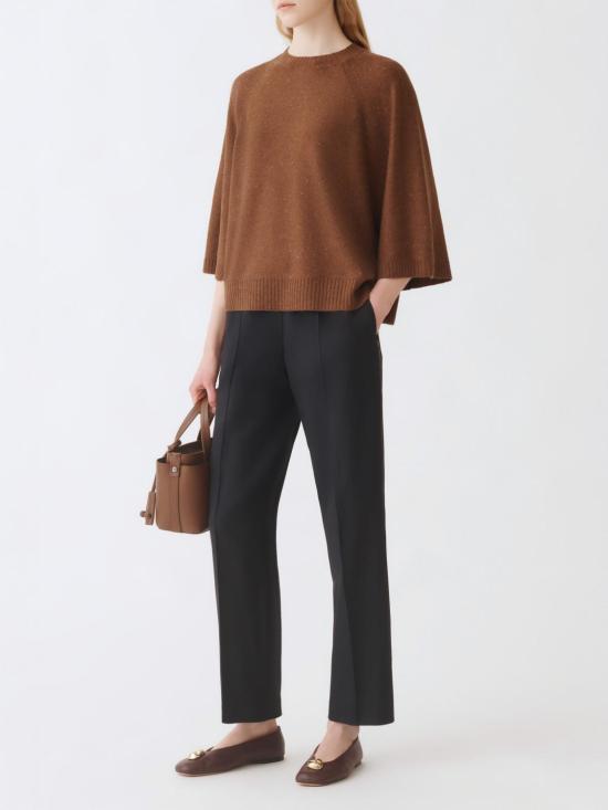 25FW 파비아나 필리피 울 실크 스팽글 케이프 MAD215F067D296 1267 Mahogany - FABIANA FILIPPI