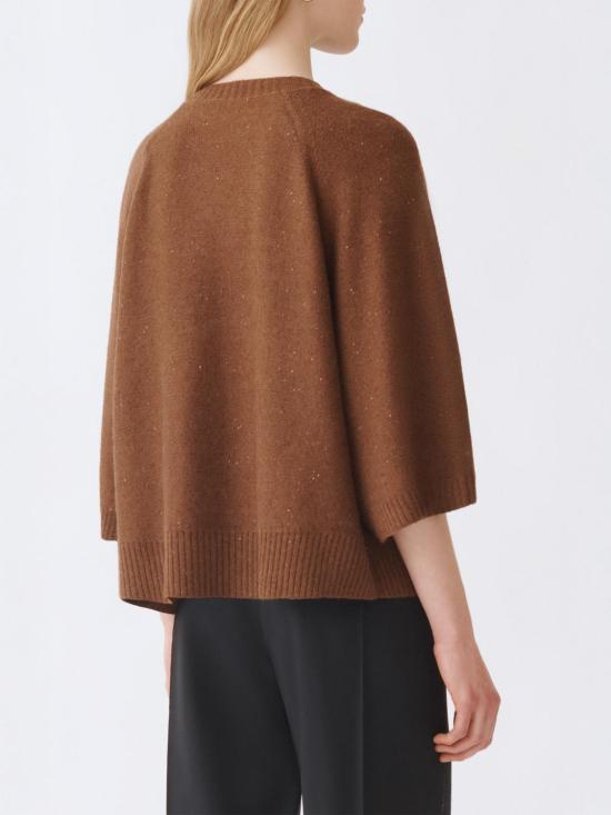 25FW 파비아나 필리피 울 실크 스팽글 케이프 MAD215F067D296 1267 Mahogany - FABIANA FILIPPI