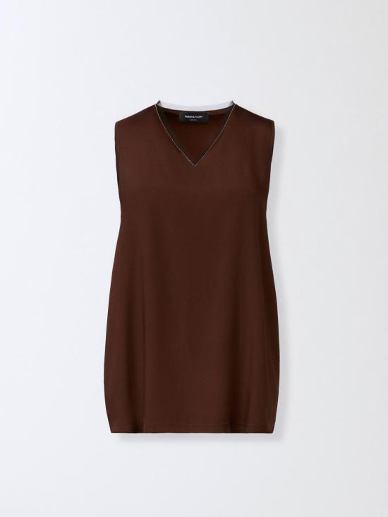 25FW 파비아나 필리피 민소매 티셔츠 TPD215F295L561 1269 Ebony - FABIANA FILIPPI