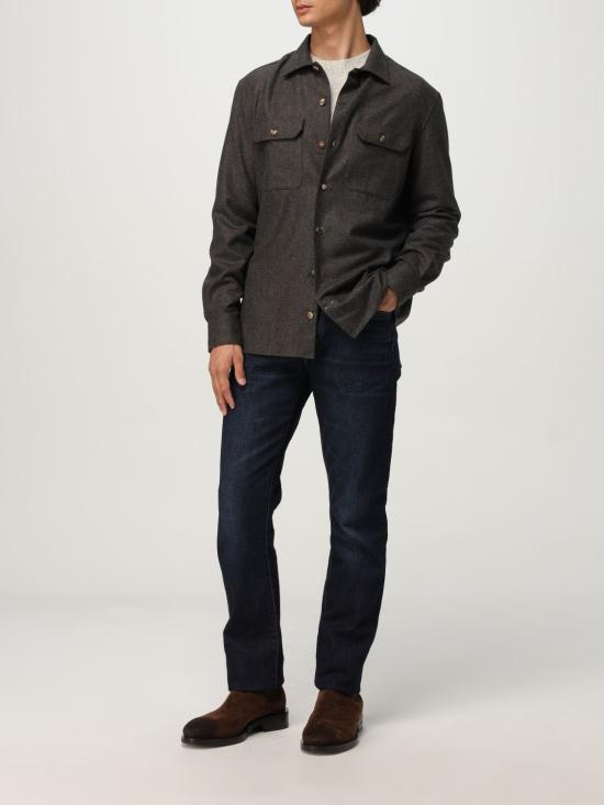 25FW 브루넬로 쿠치넬리 긴팔 셔츠 M038P0720 C338 Dark - BRUNELLO CUCINELLI