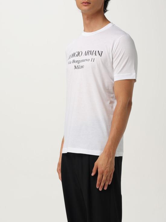 25FW 조르지오 아르마니 반팔 티셔츠 3GST57SJMCZ U090 White - GIORGIO ARMANI