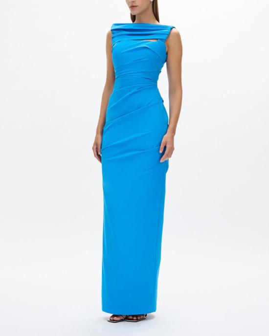  레이첼 길버트 롱 원피스 카밀 가운 아쿠아 - RACHEL GILBERT