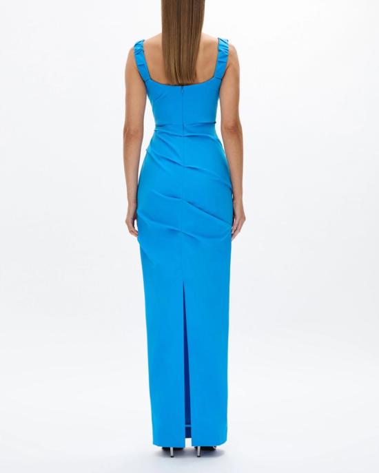  레이첼 길버트 롱 원피스 카밀 가운 아쿠아 - RACHEL GILBERT