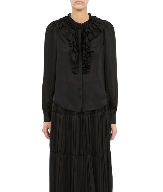  울라 존슨 블라우스 루앙 실크 러플 프런트 롱슬리브