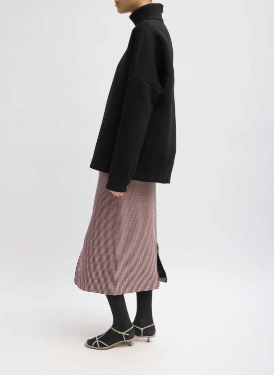  티비 미디 스커트 레온 체크 미디 팬츠 지퍼 스커트 - TIBI